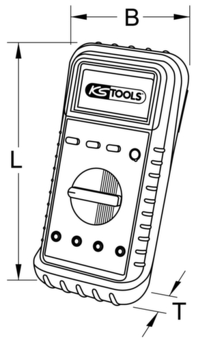 KS Tools Digital Multimeter inkl. Prüfspitzen und Krokodilklemmen Standard 4 L