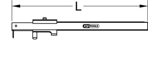 KS Tools Universalstreichmaß mit Anschlagrolle Standard 5 L