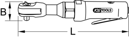 KS Tools 3/8" MONSTER Hochleistungs-Druckluft-Umschaltratsche Technische Zeichnung 1 L