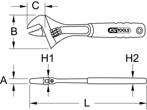 KS Tools Rollgabelschlüssel Standard 7 L