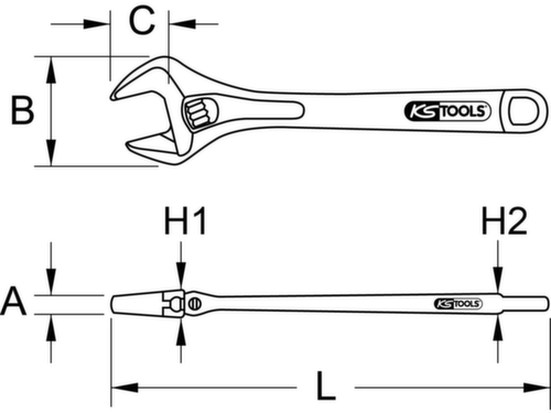 KS Tools Rollgabelschlüssel Standard 8 L