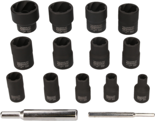 1/4"+1/2" Spiral-Profil-Kraft-Stecknuss-Satz Standard 7 L