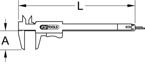 KS Tools Taschen-Messschieber 0-150mm Standard 7 L
