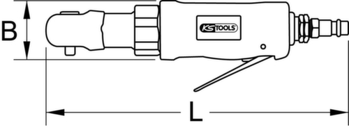 KS Tools 3/8" SlimPOWER Mini-Druckluft-Umschaltratsche 30Nm Standard 9 L