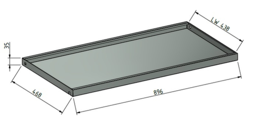 stumpf Auszugboden Serie 3000 mit Rand für Werkstattschrank, Breite x Tiefe 1000 x 500 mm Detail 1 L