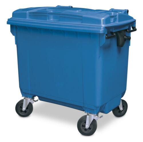 Müllcontainer mit Scharnierdeckel, 660 l, blau Standard 1 L