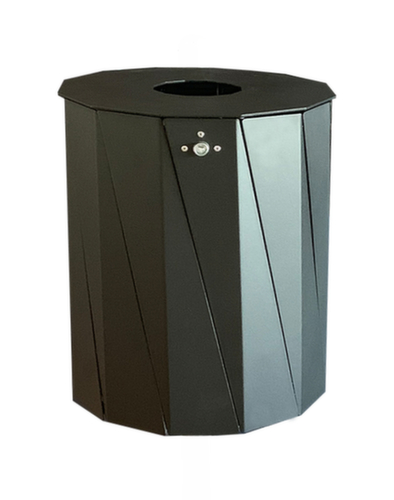 Abfallbehälter für Wand- oder Pfostenmontage, 50 l, RAL7021 Schwarzgrau Standard 1 L