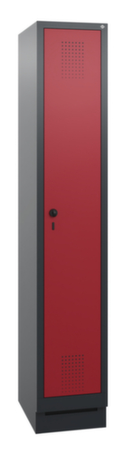 C+P Garderobenschrank Evolo mit 1 Abteil - Tür mit Lochbild, Abteilbreite 300 mm