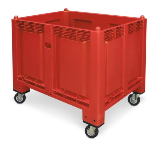 Großbehälter, Inhalt 550 l, rot, 4 Lenkrollen Standard 1 L