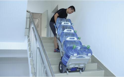 Elektrischer Treppensteiger ERGO®, Traglast 170 kg, Schaufelbreite 380 mm, Vollgummi-Bereifung Milieu 2 L