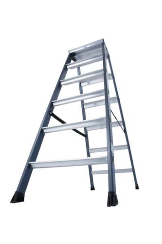 Krause Eloxierte Stufen-Doppelleiter MONTO® SePro D®, 2 x 6 rutschhemmend profilierte Stufen Standard 3 L