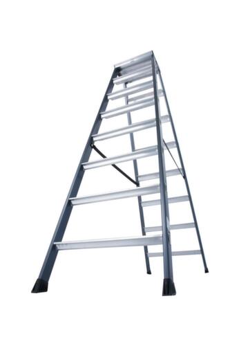 Krause Eloxierte Stufen-Doppelleiter MONTO® SePro D®, 2 x 8 rutschhemmend profilierte Stufen Standard 3 L
