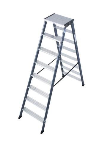 Krause Eloxierte Stufen-Doppelleiter MONTO® SePro D®, 2 x 8 rutschhemmend profilierte Stufen