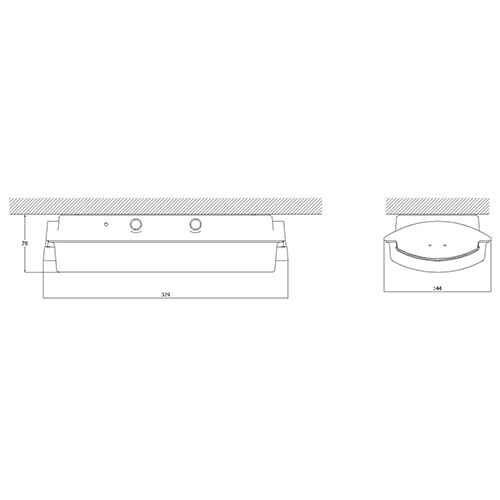 B-Safety Frostsichere LED-Rettungszeichenleuchte FROST-LUX STANDARD, Befestigung Zur Wand- oder Deckenmontage, Hinweisschilder selbstklebend Technische Zeichnung 1 L