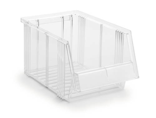 Treston Transparenter Sichtlagerkästen mit großer Eingrifföffnung, transparent, Tiefe 300 mm Standard 2 L