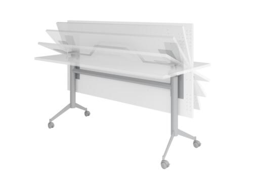 Fahrbarer Klapptisch, Höhe x Breite x Tiefe 750 x 1600 x 800 mm, Platte weiß Standard 4 L