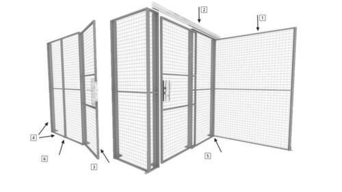 TROAX Schiebetür für Trennwandsystem, Breite 900 mm Milieu 4 L