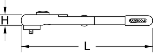 KS Tools 3/8" Drehmomentschlüssel Technische Zeichnung 1 L
