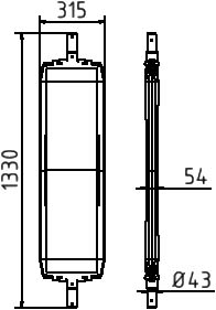 Schake Bake, Höhe x Breite 1330 x 315 mm Standard 7 L