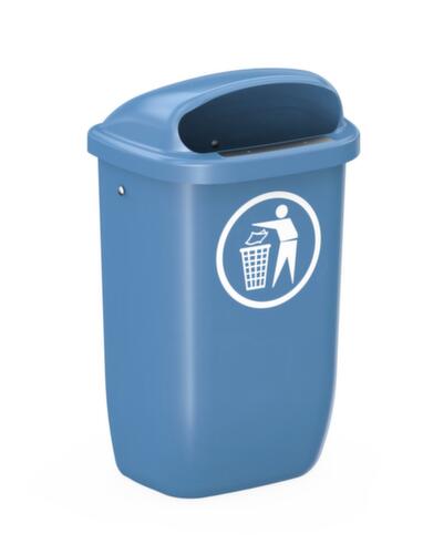 Abfallbehälter Citymate für außen, 50 l, Zur Wand- oder Pfostenmontage, RAL5023 Fernblau Standard 1 L