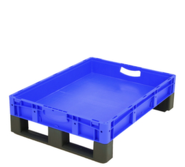 Euronorm-Stapelbehälter mit Doppelboden, blau, Inhalt 36 l