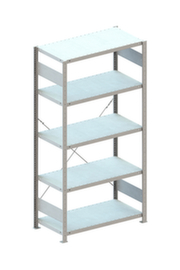 META System-Steckregal, Höhe x Breite x Tiefe 2000 x 1356 x 536 mm, 5 Böden