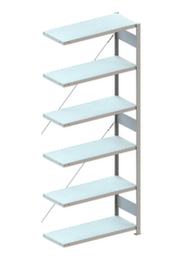 META System-Steckregal CLIP Anbaufeld, Höhe x Breite x Tiefe 2500 x 1306 x 436 mm, 6 Böden