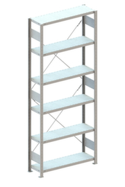 META System-Steckregal CLIP, Höhe x Breite x Tiefe 2500 x 806 x 336 mm, 6 Böden