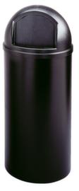 Rubbermaid Feuerhemmender Abfallbehälter, 80 l, schwarz, Deckel schwarz