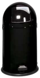 Tretabfallbehälter mit Klappdeckel aus Edelstahl, 40 l, schwarz