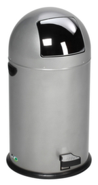 Tretabfallbehälter mit Klappdeckel aus Edelstahl, 33 l, silber