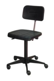 ESD-Arbeitsstuhl, Sitz PU-Schaum mit Stahleinlage schwarz, mit Rollen