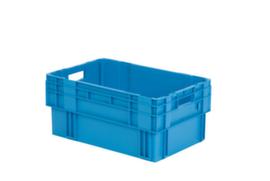 Euronorm-Drehstapelbehälter mit Rippenboden, blau, Inhalt 50 l