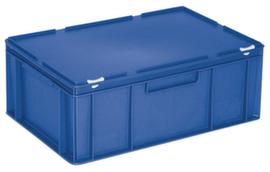 Euronombehälter mit Scharnierdeckel, blau, HxLxB 235x600x400 mm