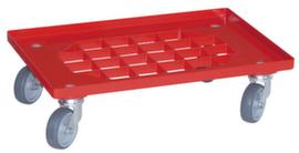 Kastenroller-Set mit Gitterladefläche, Traglast 250 kg, rot
