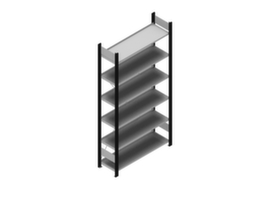 hofe Akten-Steckregal, 6 Böden, RAL7016 Anthrazitgrau / RAL9006 Weißaluminium