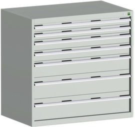 bott Schubladenschrank cubio Grundfläche 1050x750 mm, 7 Schublade(n), RAL7035 Lichtgrau/RAL7035 Lichtgrau