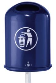 Ovaler Abfallbehälter für den Außenbereich, 45 l, kobaltblau