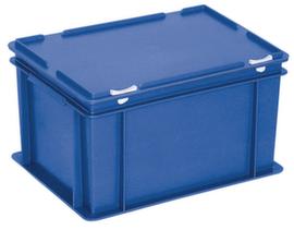 Euronombehälter mit Scharnierdeckel, blau, HxLxB 235x400x300 mm