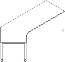 Höhenverstellbarer Winkel-Schreibtisch RQ60 mit 4-Fußgestell
