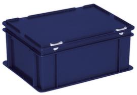 Euronombehälter mit Scharnierdeckel, blau, HxLxB 185x400x300 mm