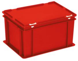 Euronombehälter mit Scharnierdeckel, rot, HxLxB 235x400x300 mm