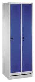 C+P Garderobenschrank Evolo mit 2 Abteilen - Türen mit Lochbild, Abteilbreite 300 mm
