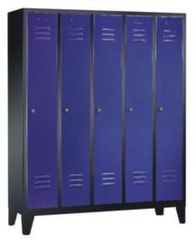 C+P Garderobenschrank Classic mit 5 Abteilen + Türen geschlitzt, Abteilbreite 300 mm