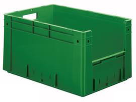 Euronorm-Stapelbehälter mit Eingriff, grün, Inhalt 60 l