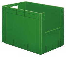 Euronorm-Stapelbehälter mit Eingriff, grün, Inhalt 80 l