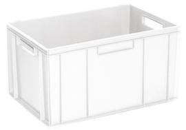 Euronorm-Stapelbehälter Basic mit verstärktem Rippenboden, weiß, Inhalt 63 l