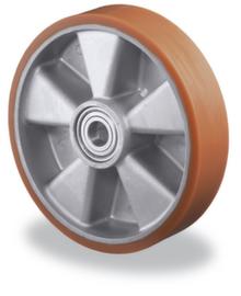 BS-ROLLEN Polyurethan-Rad mit Aluminiumfelge, Traglast 600 kg, Polyurethan-Bereifung