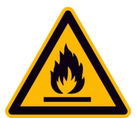 Warnschild vor feuergefährlichen Stoffen, Wandschild