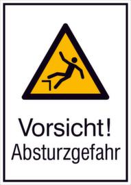 Warnkombischild ""Vorsicht! Absturzgefahr"", Aufkleber